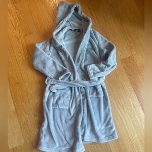 Lands End Kids Cozy Gray Hooded Robe Size 12